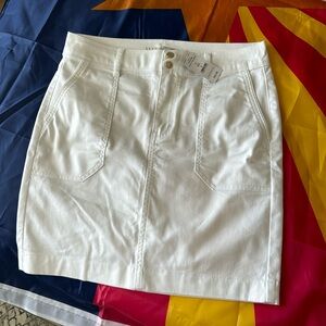 White House Black Market Outlet white utility mini skirt